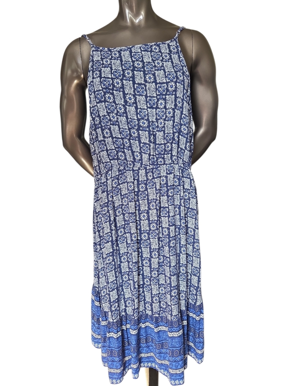 Charming Charlie Navy and White Maxi Dress